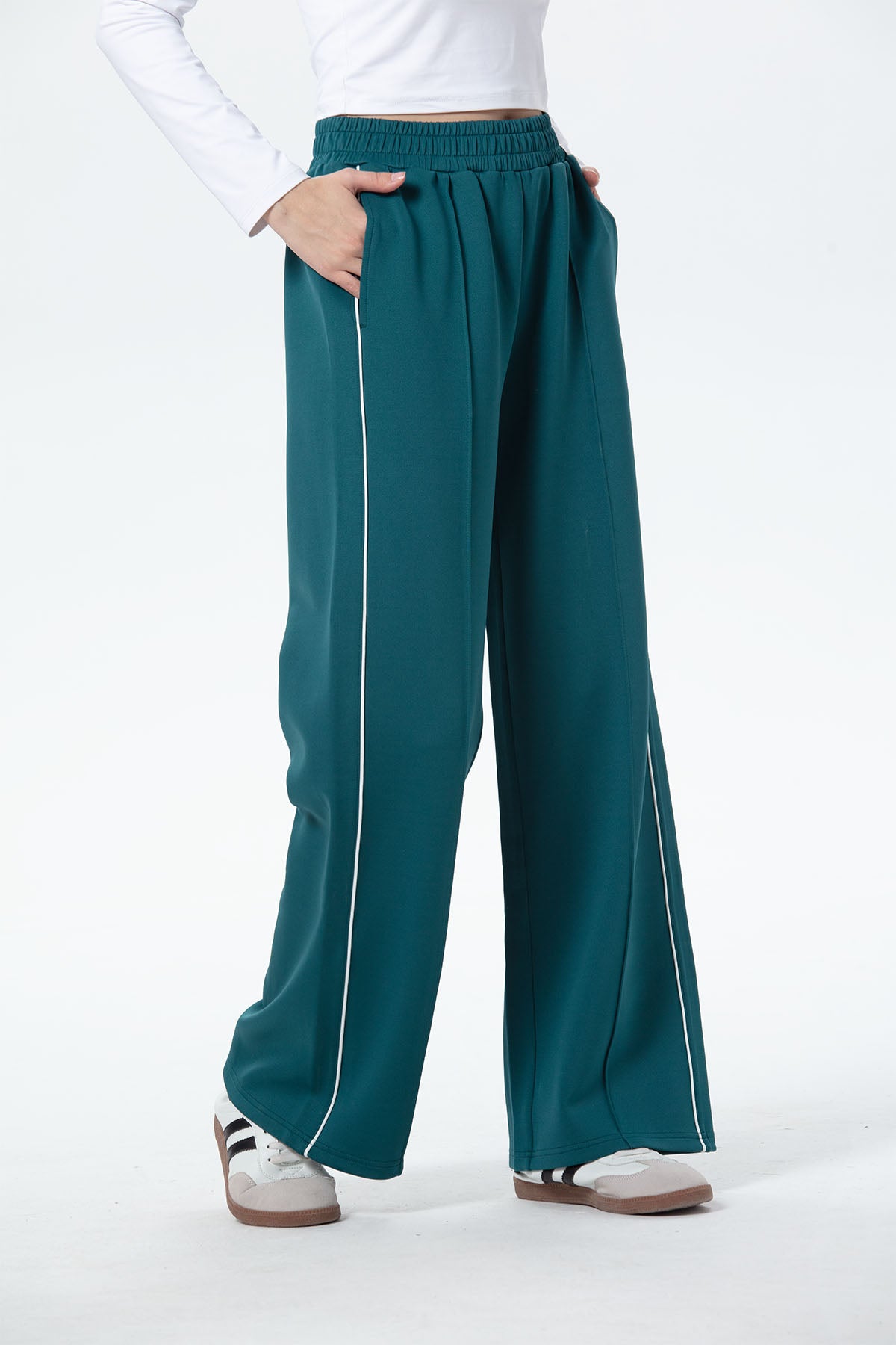 Pantalón Buzo Mujer Brillante Verde