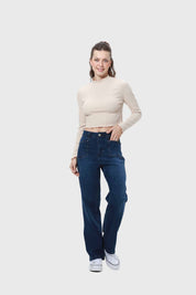 Polera Mujer Rib Beige