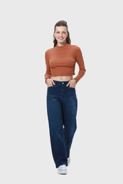 Polera Mujer Rib Café