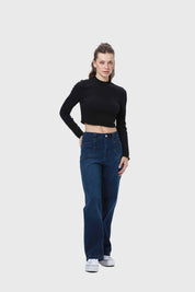 Polera Mujer Rib Negro