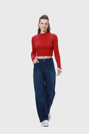 Polera Mujer Rib Rojo