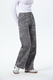 Pantalón Mujer Animal Print Gris