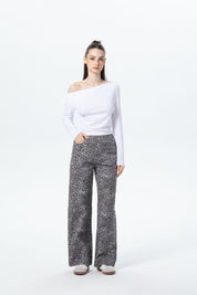 Pantalón Mujer Animal Print Gris