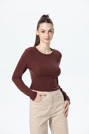 Polera Mujer Rib Chocolate