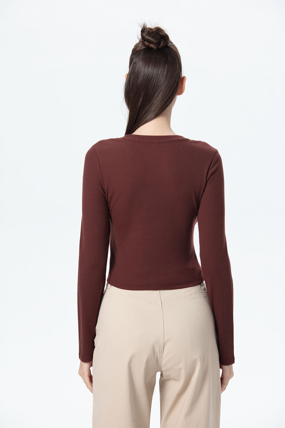 Polera Mujer Rib Chocolate