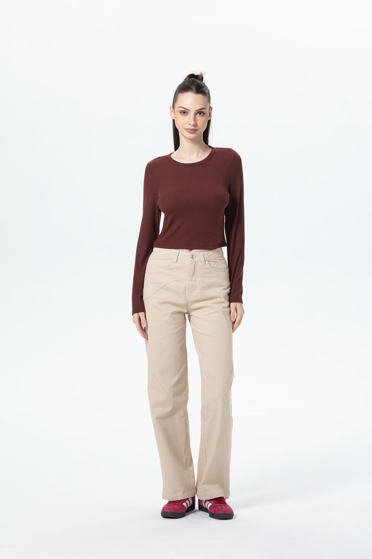 Polera Mujer Rib Chocolate