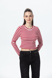 Polera Mujer Rib Rojo