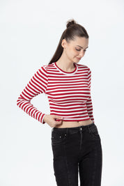 Polera Mujer Rib Rojo