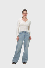 Polera Mujer Abotonada Crudo