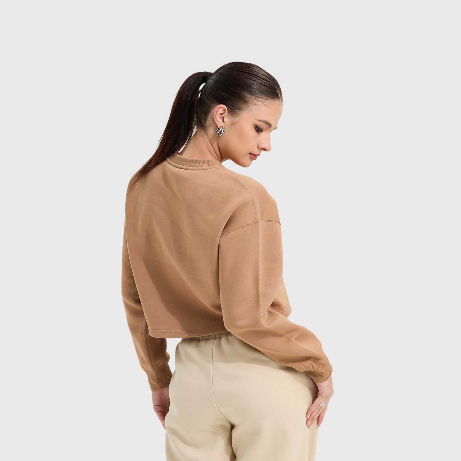 Polerón Mujer Crop Camel