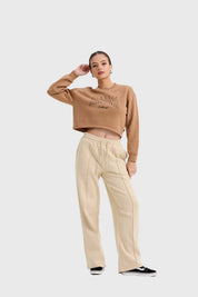 Polerón Mujer Crop Camel