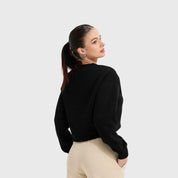 Polerón Mujer Crop Negro