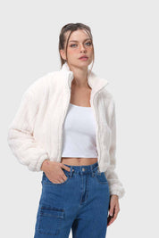 Chaqueta Mujer Tipo Polar Crudo
