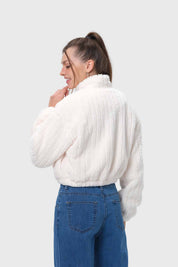 Chaqueta Mujer Tipo Polar Crudo