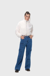 Chaqueta Mujer Tipo Polar Crudo