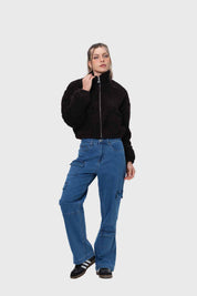 Chaqueta Mujer Tipo Polar Negro
