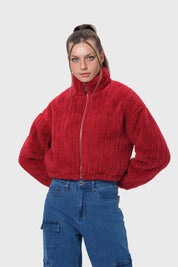 Chaqueta Mujer Tipo Polar Rojo