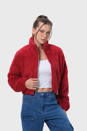Chaqueta Mujer Tipo Polar Rojo