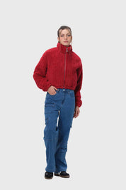 Chaqueta Mujer Tipo Polar Rojo
