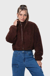 Chaqueta Mujer Tipo Polar Chocolate