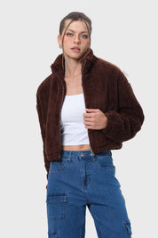 Chaqueta Mujer Tipo Polar Chocolate