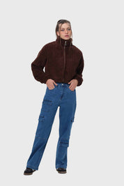Chaqueta Mujer Tipo Polar Chocolate