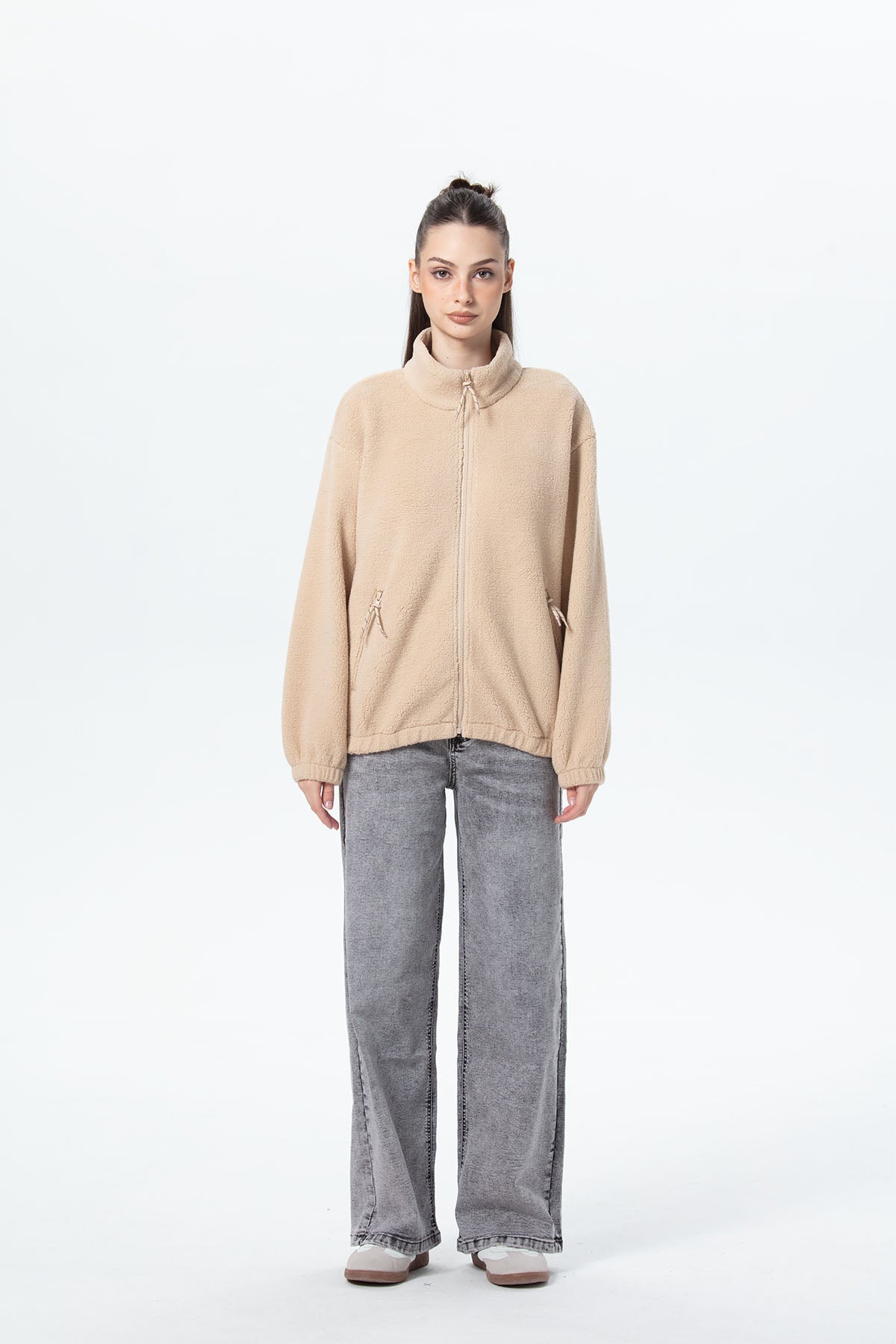 Polar Mujer Corderito Beige