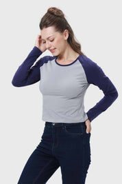 Polera Mujer Bicolor Azul