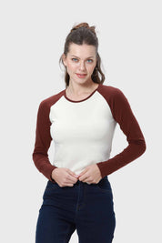 Polera Mujer Bicolor Chocolate