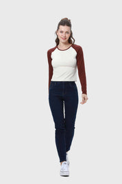 Polera Mujer Bicolor Chocolate