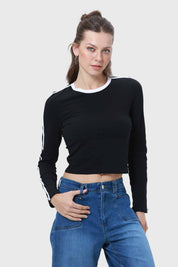 Polera Mujer Lineas Negro