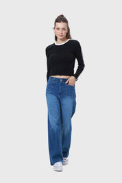 Polera Mujer Lineas Negro