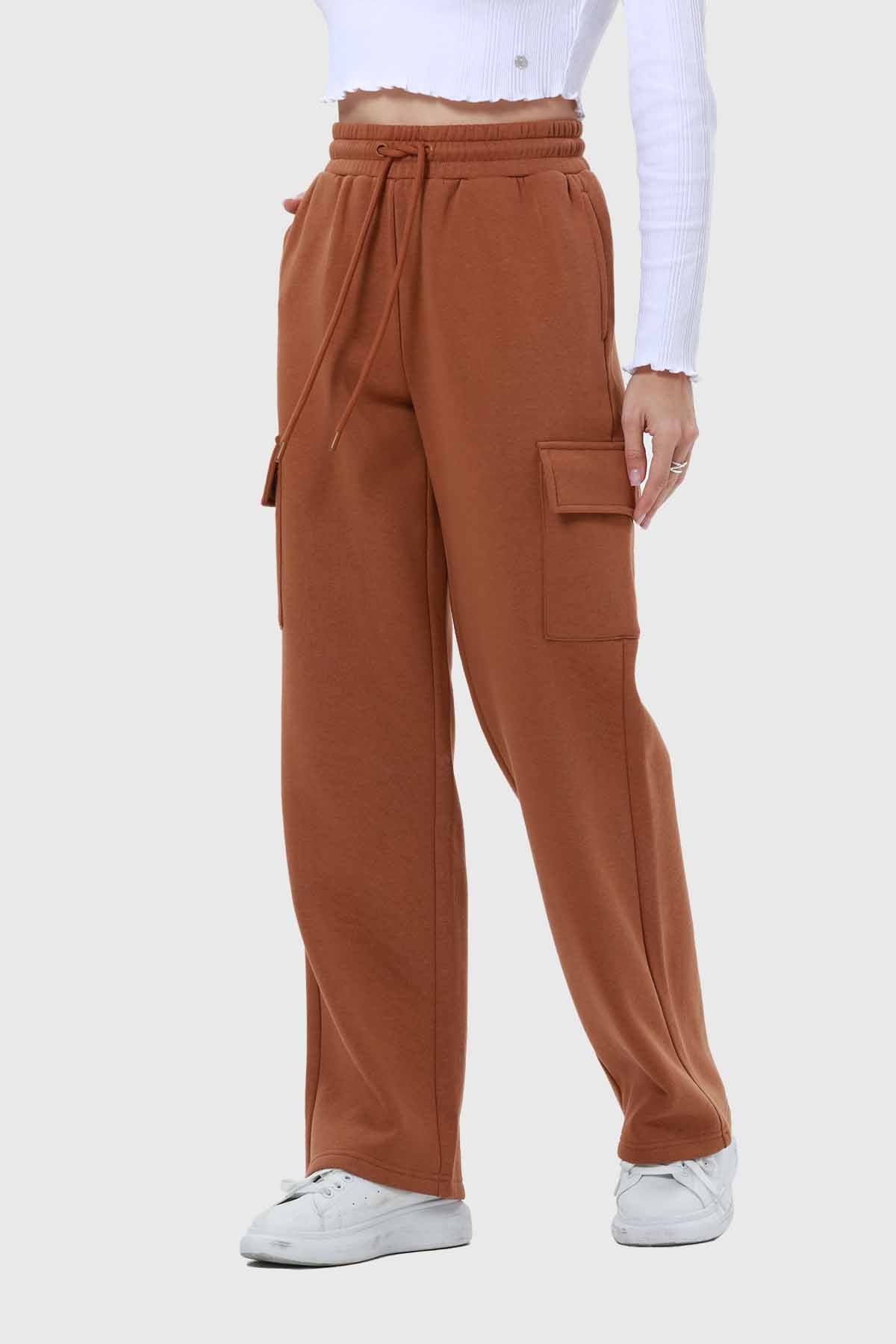 Pantalón Buzo Mujer Cargo Café