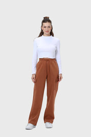 Pantalón Buzo Mujer Cargo Café