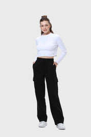 Pantalón Buzo Mujer Cargo Negro