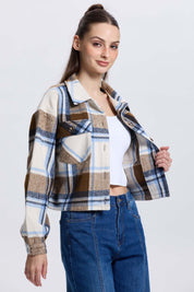 Chaqueta Mujer Sobrecamisa Café
