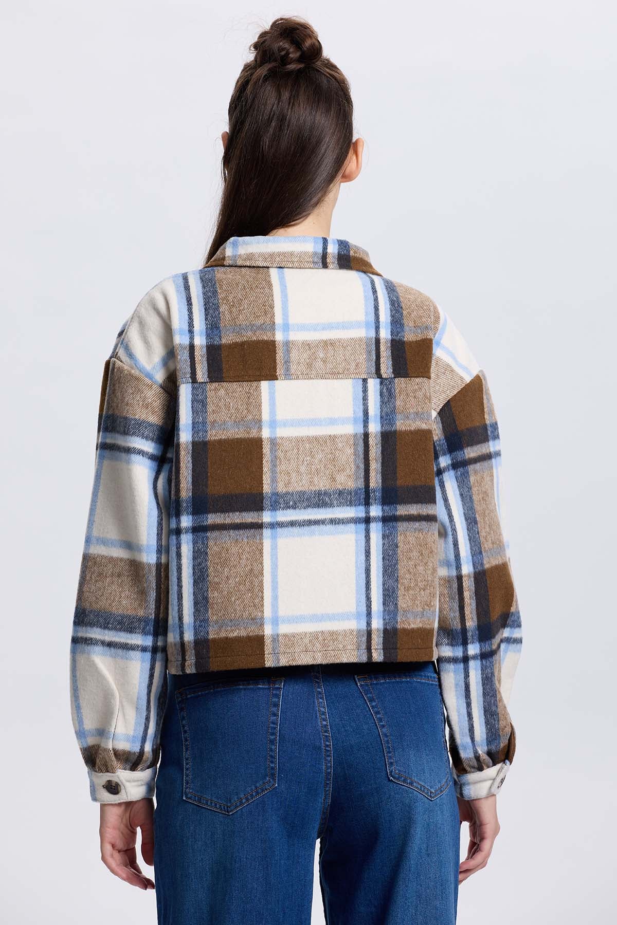 Chaqueta Mujer Sobrecamisa Café