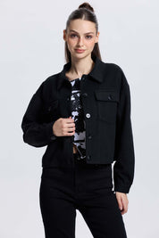 Chaqueta Mujer Overshirt Negro