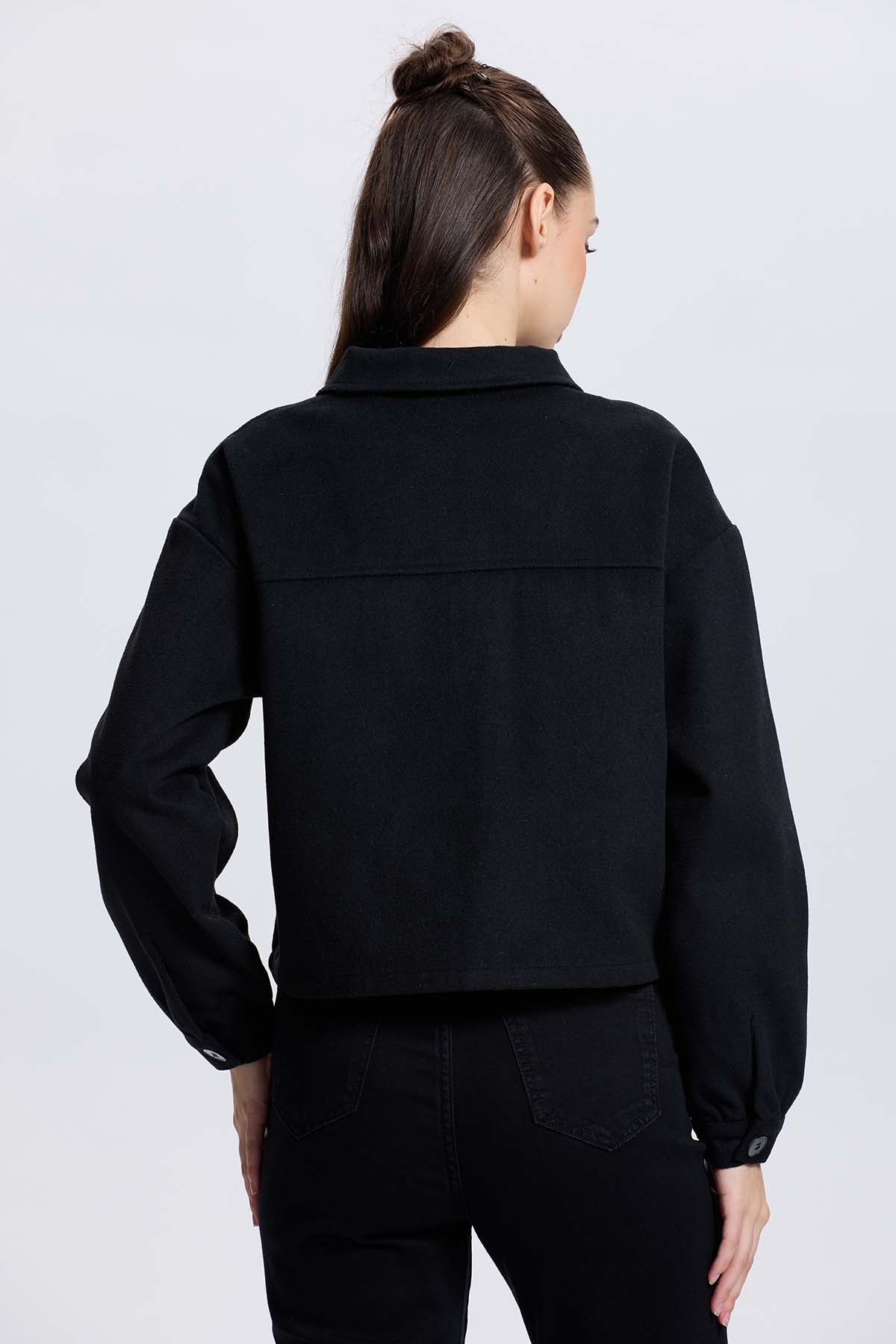 Chaqueta Mujer Overshirt Negro