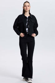 Chaqueta Mujer Overshirt Negro