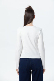 Polera Mujer Print College Crudo