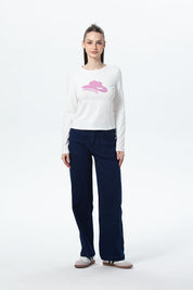 Polera Mujer Print College Crudo