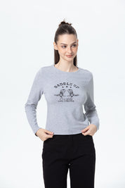 Polera Mujer Print College Gris