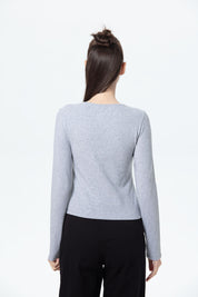 Polera Mujer Print College Gris