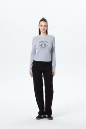 Polera Mujer Print College Gris