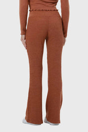 Pantalón Mujer Flare Rib Café