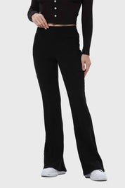 Pantalón Mujer Flare Rib Negro