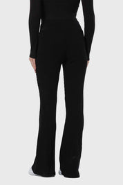 Pantalón Mujer Flare Rib Negro
