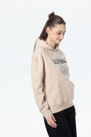 Polerón Mujer Canguro Print Beige