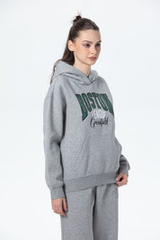 Polerón Mujer Canguro Print Gris